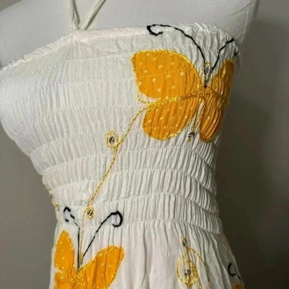 Vintage Y2K butterfly dress S/M Fairycore boho tropical - Picture 5 of 5